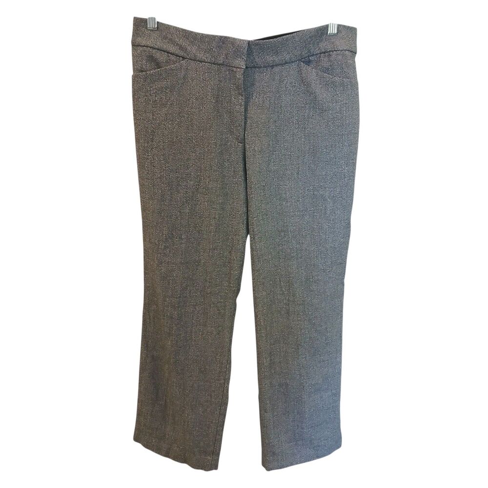 Dana Buchman Gray Tweed Career Pants 14 Dress Office Work Straight Leg Comfort